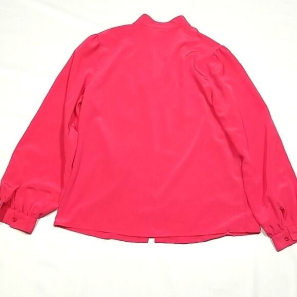 🎁5/$25 Impromptu Blouse Women's Size 10 Button Up Pink Long Sleeve Pleat - Picture 6 of 12